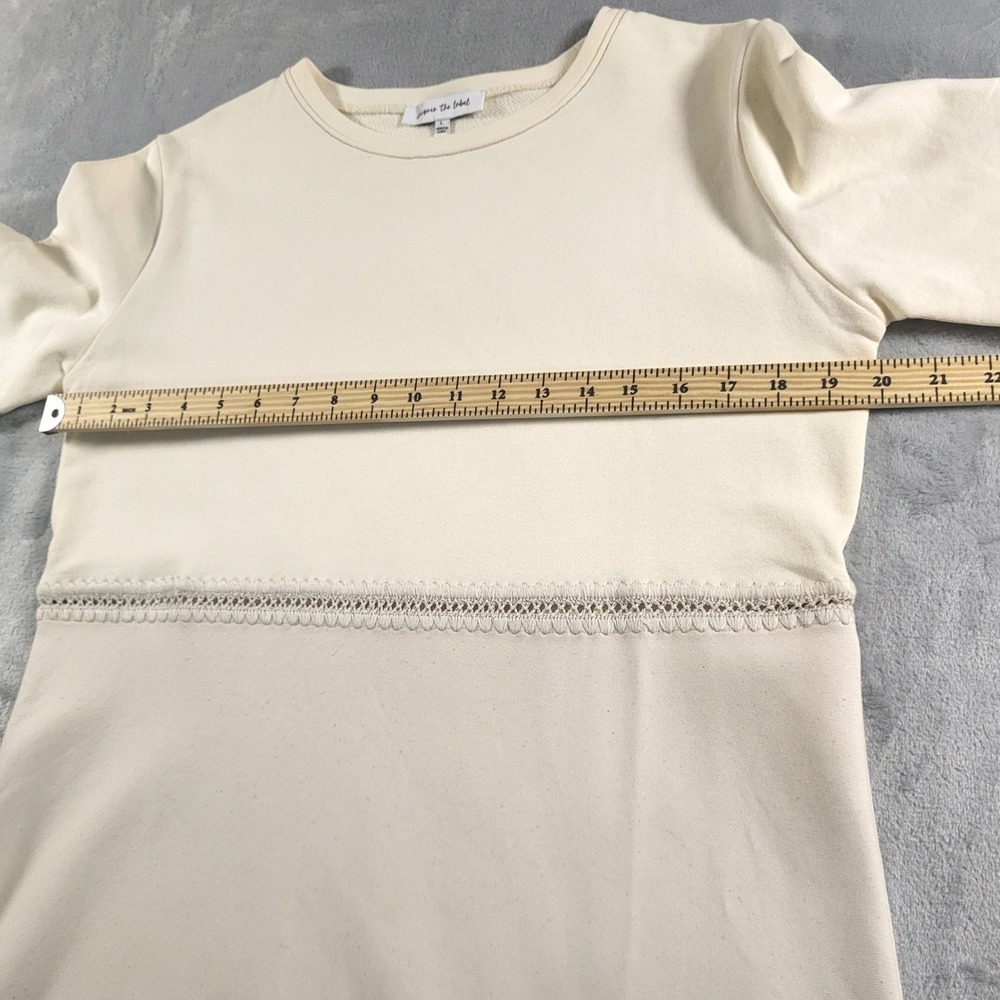 Jacquie The Label Womens L Thick Cotton Two-Tone Mini Dress Lace Trim - Picture 5 of 12